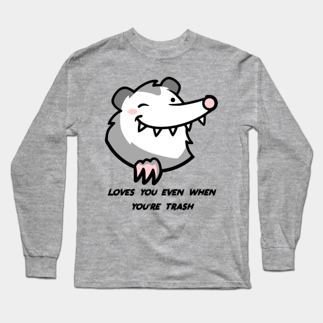 Trash Opossum Long Sleeve T-Shirt by KYFriedDice